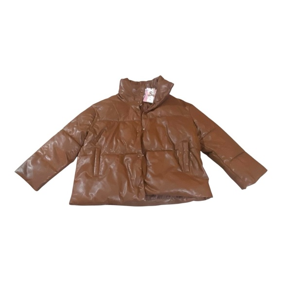 Avec Les Filles Faux Leather Puffer Jacket Sz XL NEW - Picture 4 of 6